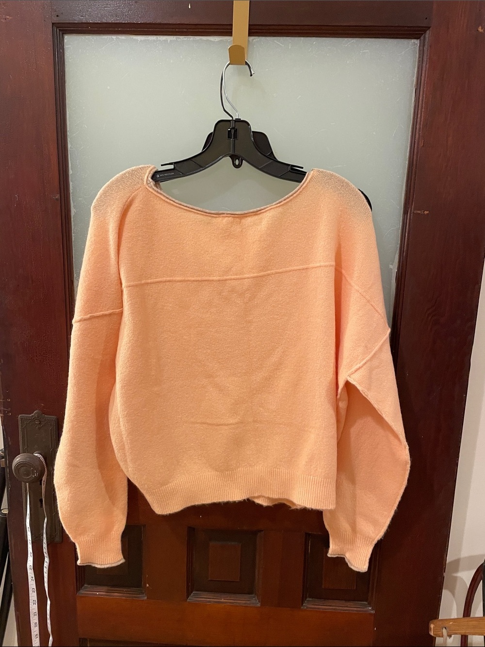 Free People Light Peach Boatneck Women's Sweater - Picture 3 of 4
